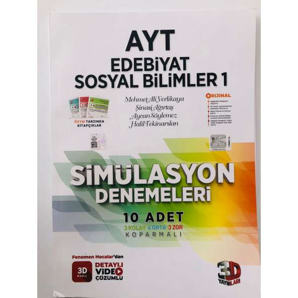3D YAYINLARI AYT EDEBİYAT SOSYAL BİLİMLER-1 DENEME