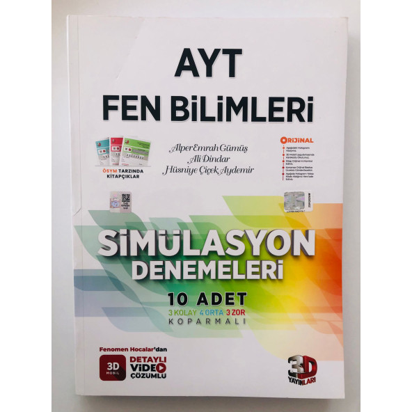 3D YAYINLARI AYT FEN BİLİMLERİ DENEME SİMÜLASYON