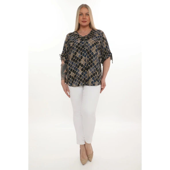 1. Kalite %100 Viskon Büyük Beden Bluz - 2