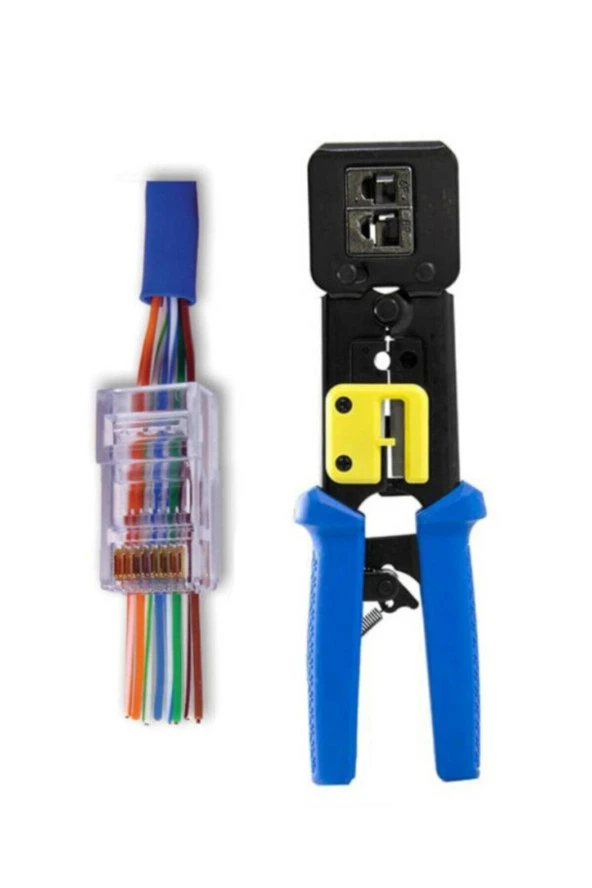 Ez Rj45 Rj11 Rj12 Cat5 Cat6 Yeni Nesil Konnektör Lüx Kolay Sıkma Pensesi 10 Adet Yeni Nesil Jak