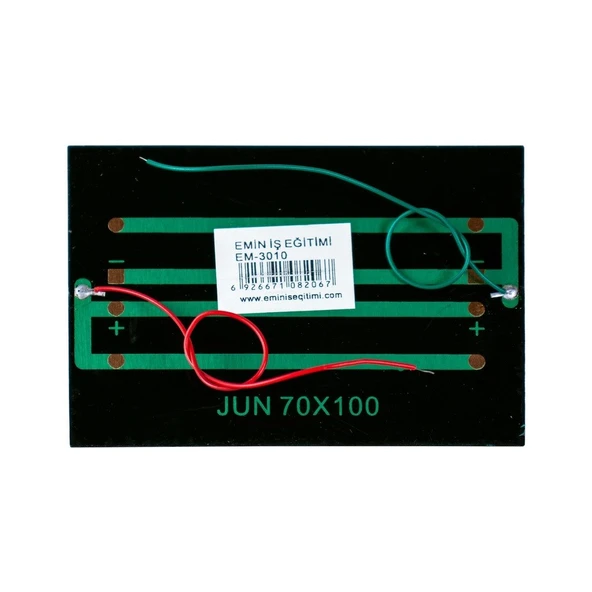 Küçük Mini Güneş Paneli 7cmX10cm 6 Volt 0,15 Amper + ve - Kablolu - 3