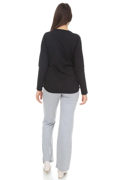 IŞŞIL 3131-Büzgülü Uzun Kol Hamile T-Shirt - 12