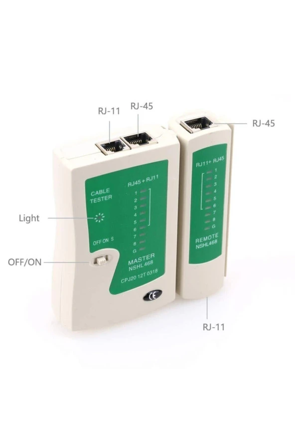 RJ45 RJ11 Cat5/6 ADSL Telefon Network Kablo Test Cihazı