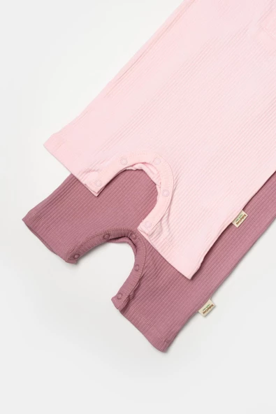 Bebek 2'li Kısa Kollu Tulum, %50 Bambu - %50 Organik Pamuk, Bebek ve Yenidoğan Serisi - CSYB9036 - 8