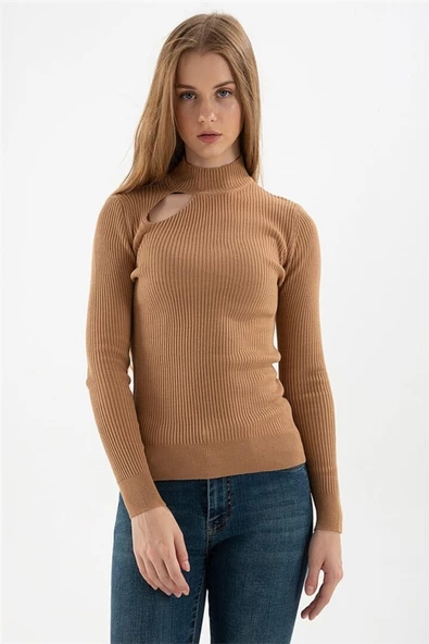 FASHION FRIENDS KADIN PENCERE DETAYLI KAZAK 23K0167K1