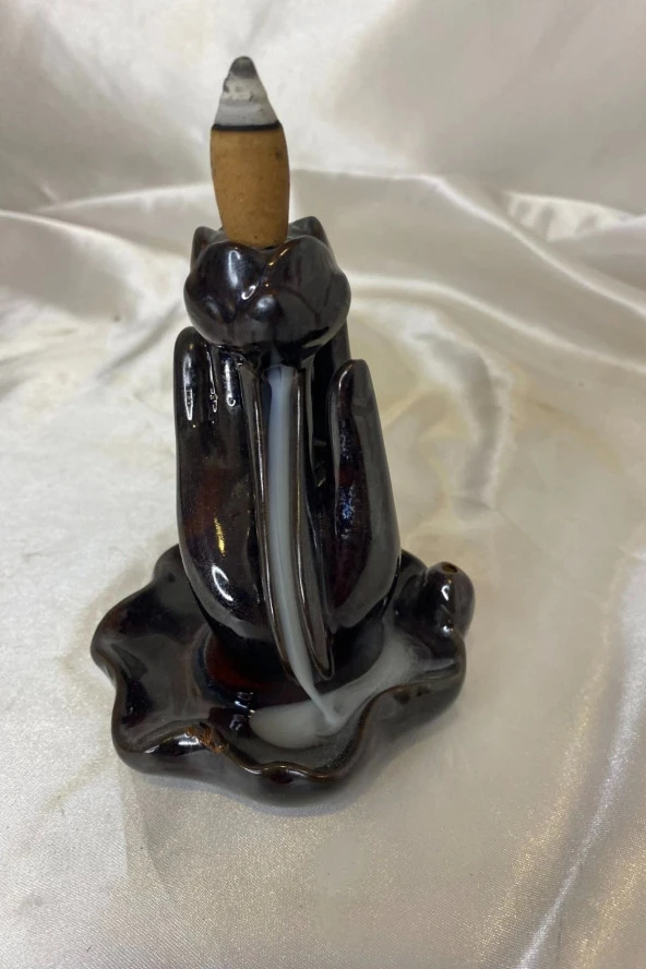 Geri Akış Tütsülük Ters Akış Şelale Kaliteli Seramik Siyah El İçi Lale Kalp Tabak ürün görseli