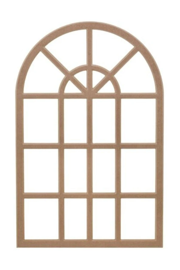 Petels Duvar Çerçeve Ham Boyanabilir 18mm Mdf Hint Pencere Ayna Çerçeve 100x65 Ham18mm