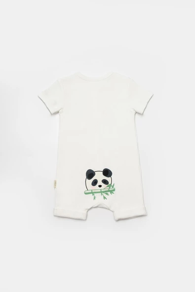 Bebek 2'li Kısa Kollu Tulum, %50 Bambu - %50 Organik Pamuk, Bebek ve Yenidoğan Serisi - CSYB9060 - 4