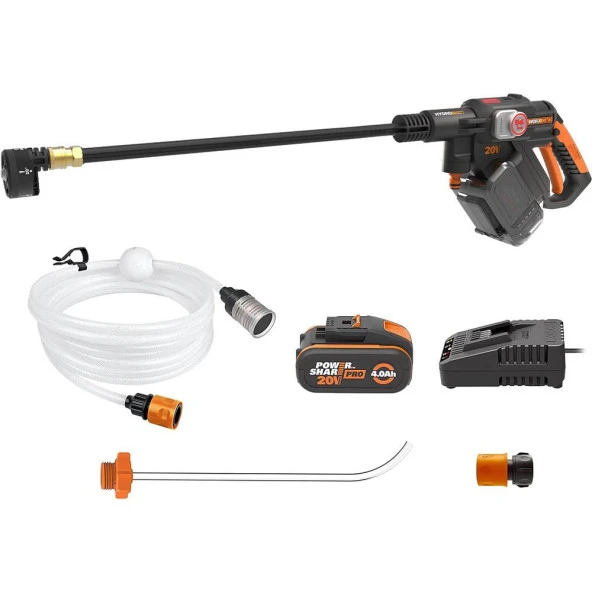 WORX WG633E 20Volt 4.0Ah. Li-ion 56Bar Kömürsüz Basınçlı Yıkama Tabancası + 2 Parça Yıkama Seti ürün görseli 1