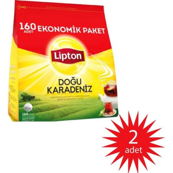 Lipton Doğu Karadeniz Demlik Poşet Çay 160'lı Bergamot Aromalı 2'li Paket 160 X 2 320 Demlik Poşet