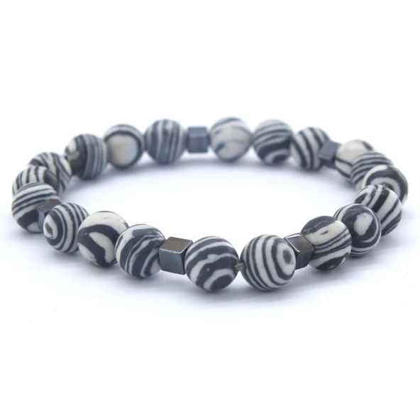 Damarlı Akik Doğal Taş Erkek Bileklik EBLK-316 - 4