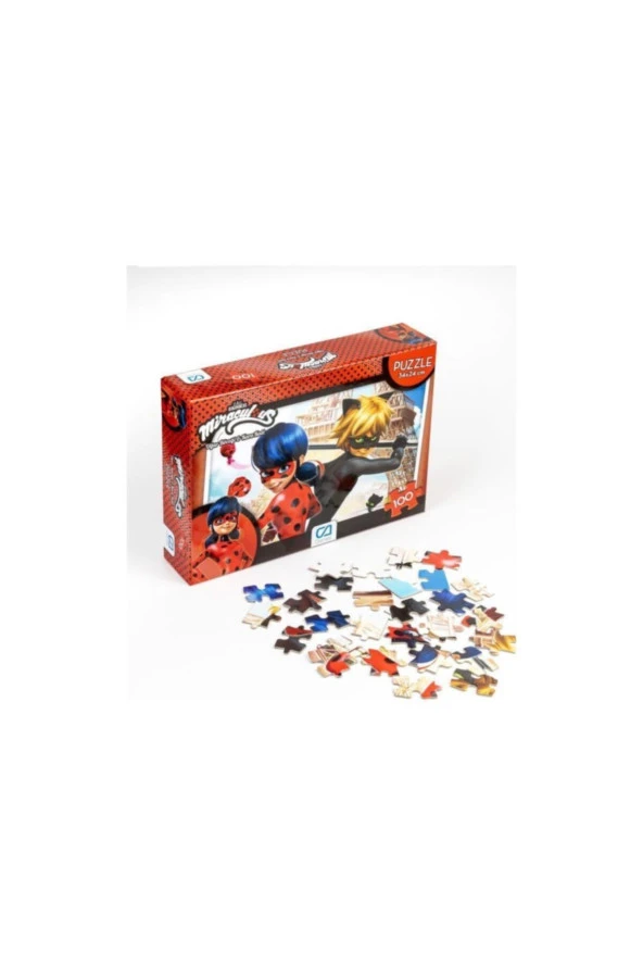 100 Parça Miraculous Uğur Böceği Ve Kara Kedi Puzzle 100 - 5002