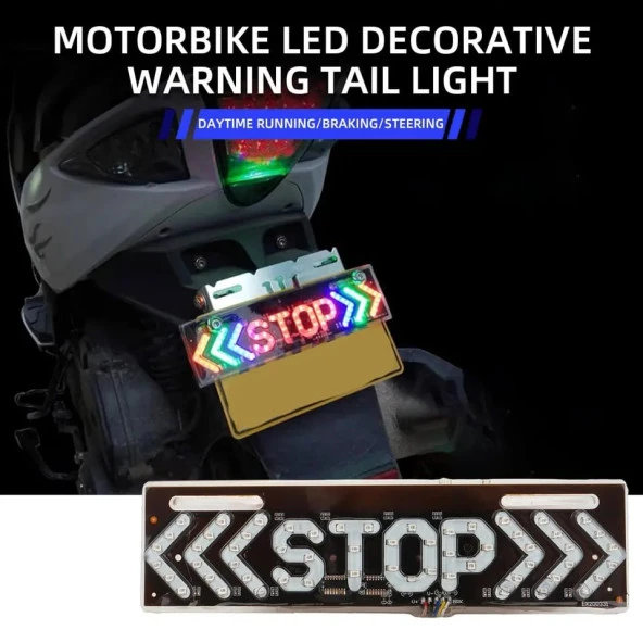 Motosiklet Led Stop Lamba Led Fren Lamba 3 Modlu Led Fren Sinyal Lambası Led Far - 4