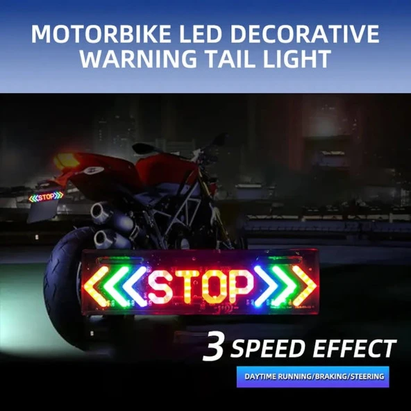 Motosiklet Led Stop Lamba Led Fren Lamba 3 Modlu Led Fren Sinyal Lambası Led Far - 6