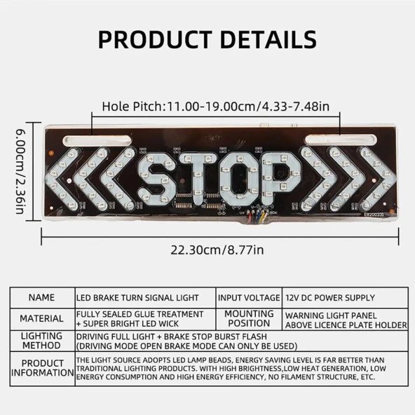 Motosiklet Led Stop Lamba Led Fren Lamba 3 Modlu Led Fren Sinyal Lambası Led Far - 7