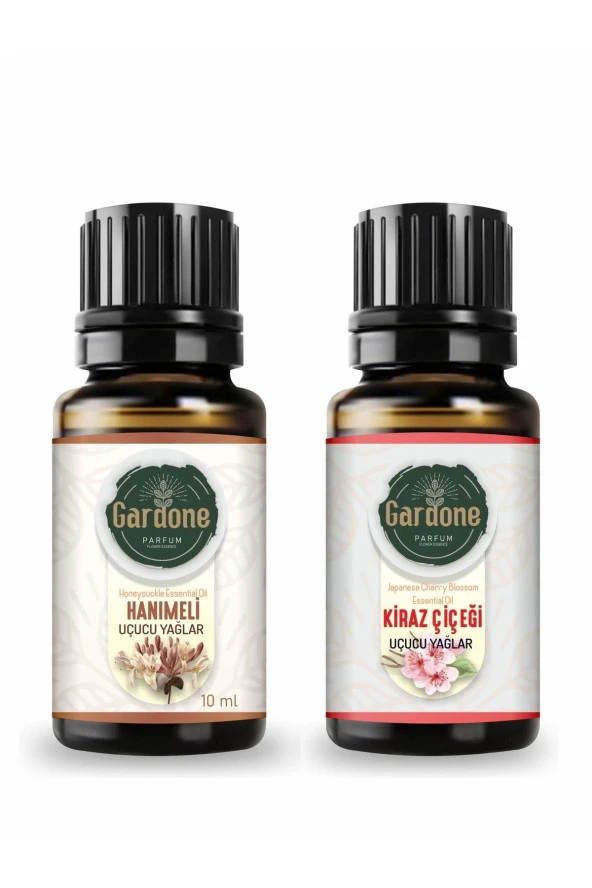 Hanımeli + Kiraz Çiçeği (Oda Kokusu Aroma Terapi Buhurdanlık/Difüzör Yağı) Set 2 Adet x 10 ml