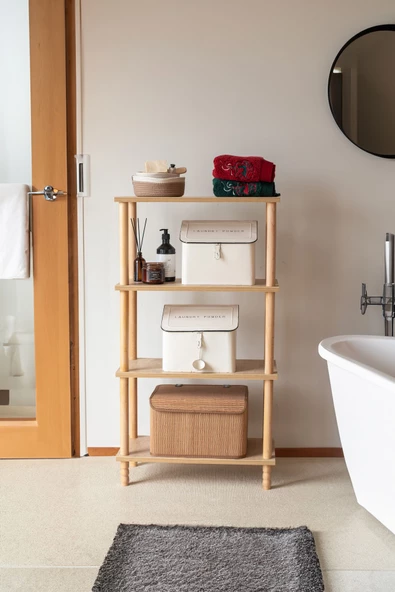 Concept 3 Raflı Organizer Kitaplık Banyo Mutfak Dolabı Balkon Ofis Düzenleyici Ahşap Nature - 3