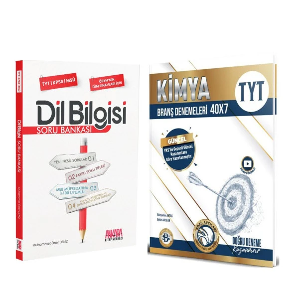 Bilgi Sarmal TYT Kimya Deneme ve AKM Dil Bilgisi Soru Bankası Seti 2 Kitap