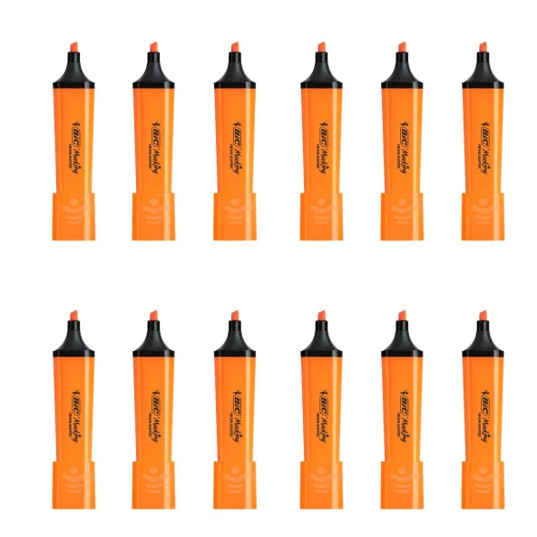 Bic Marking Flat Fosforlu Kalem Turuncu 12 Adet - 3