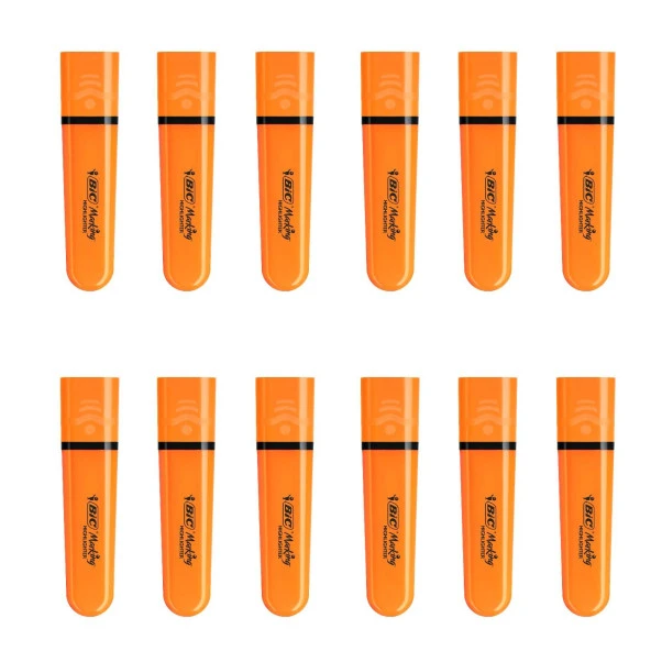 Bic Marking Flat Fosforlu Kalem Turuncu 12 Adet - 4