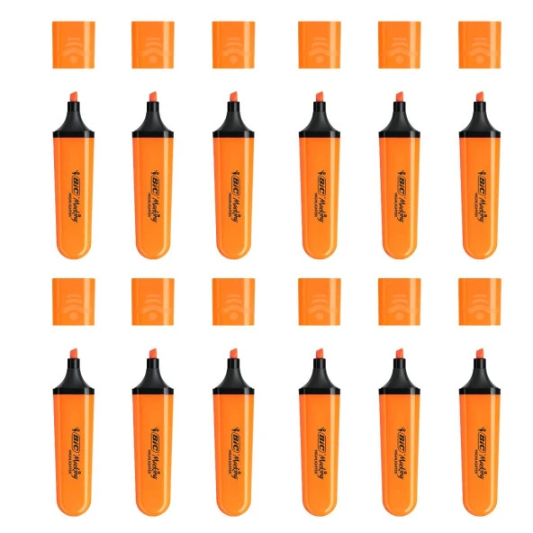 Bic Marking Flat Fosforlu Kalem Turuncu 12 Adet - 5