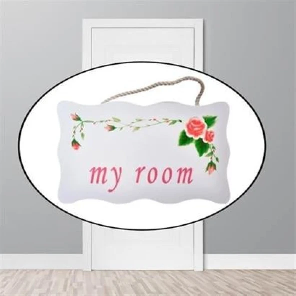 MLN Moda Decotown My Room Benim Odam Dekoratif Çiçek Desenli Kapı Askısı