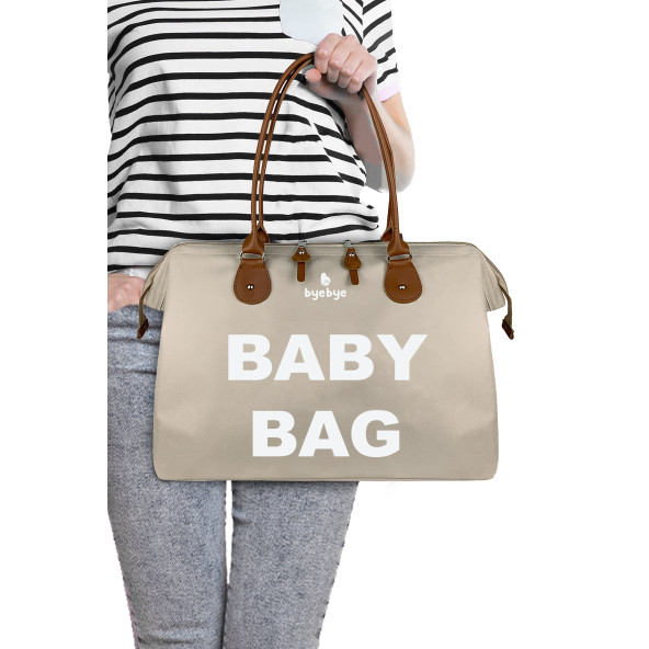 Byebye Baby Bag Anne Bebek Bakım Omuz  Çantası ( Bej )