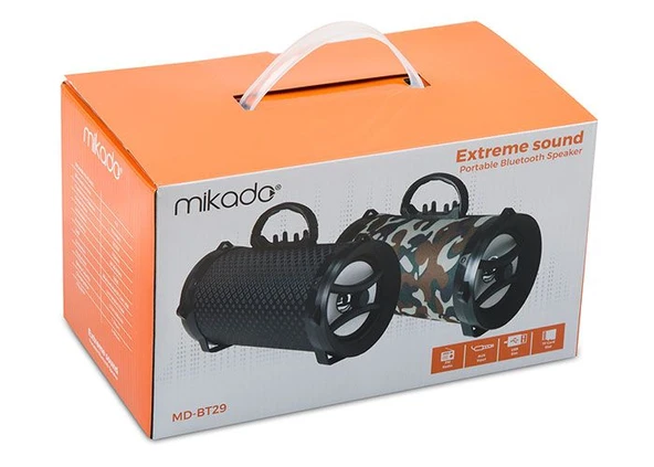 Mikado MD-BT29 5W  Bluetooth TF+FM kamuflaj speaker - Resim 5