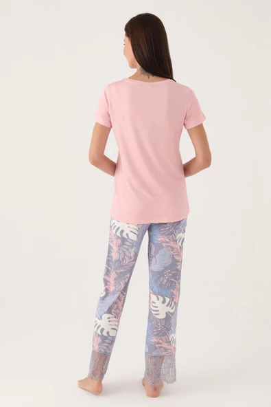 Pierre Cardin 8801 Leaf Kadın Kısa Kol Pijama Takımı - 10
