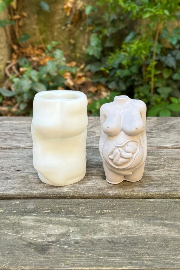 Hamile Kadın Tekli Silikon Mum Kalıbı - Resim 2