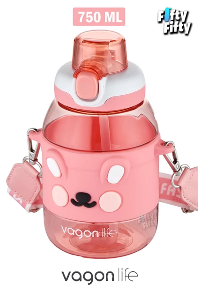 Vagonlife Pipetli 750 ML Boyun Askılı Kaydırmaz Gövde Çocuk Su Matarası-FFVGN2029-750ML - 11