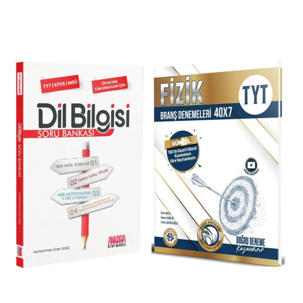 Bilgi Sarmal TYT Fizik Deneme ve AKM Dil Bilgisi Soru Bankası Seti 2 Kitap