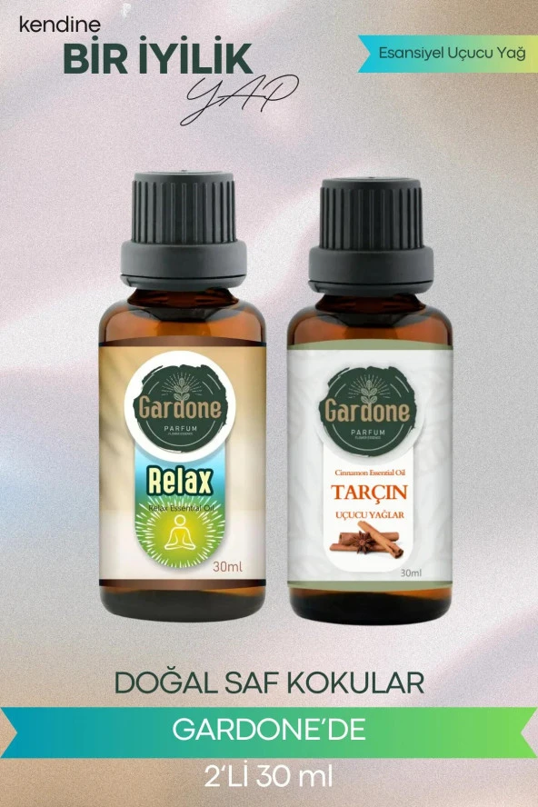 Relax + Tarçın (Oda Kokusu Aroma Terapi Buhurdanlık/Difüzör Yağı) Set 2 Adet x 30 ml