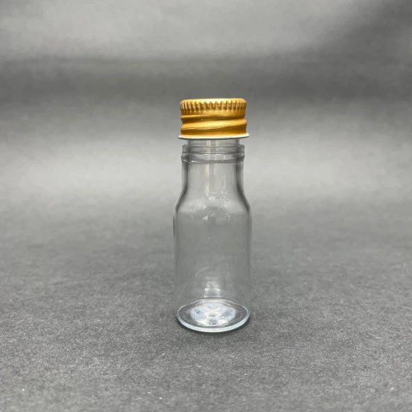 10 cc Pet Şişe - Gold Metal Kapaklı - 10 ml Plastik Şişe x 10 Adet - 1
