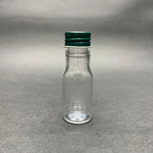 10 cc Shot Şişesi  - Yeşil Metal Kapaklı - 10 ml Polietilen Shot Şişesi x 10 adet