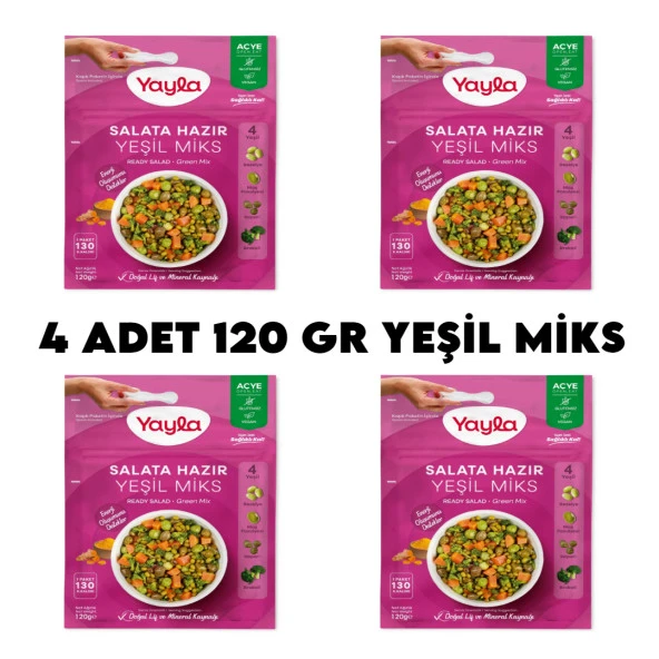 Yayla 4 Adet Yeşil Miks Hazır Salata