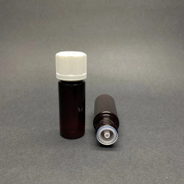 15 cc Amber Pet Şişe - Çocuk Kilit Kapaklı Damlalıklı Kör Tıpalı-  x 10 Adet ürün görseli