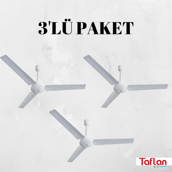 Kaşkar-Taflan K56005 Metal Tavan Vantilatörü 3'LÜ Paket
