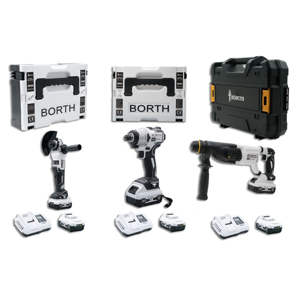 Tan Börth Akülü 3-Lü Set Hilti & Taşlama & Torklu Vidalama - 1