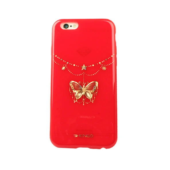 Shengo Apple iPhone 6S/6 Kılıf Kenarları Taşlı Silikon