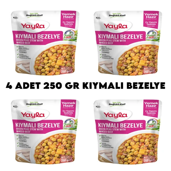 Yayla 4 Adet Kıymalı Bezelye Hazır Yemek