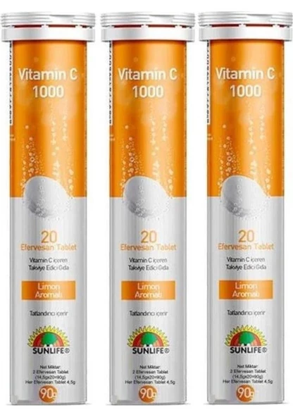 Sunlife Vitamin C 1000 mg 20 Tablet 3 Adet