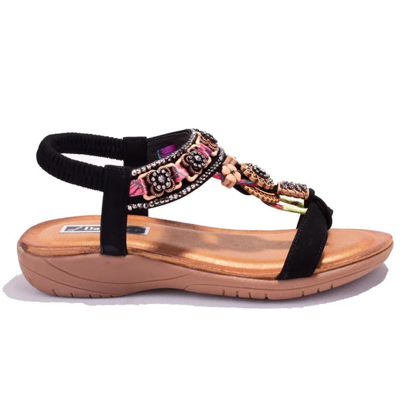 Dagoster DZA07-7416782CN Siyah Günlük Ortopedik Kadın sandalet - 2