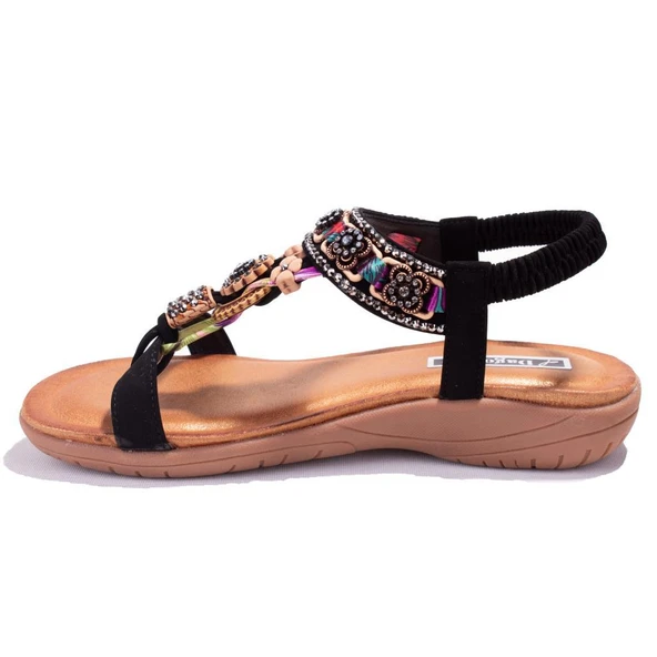 Dagoster DZA07-7416782CN Siyah Günlük Ortopedik Kadın sandalet - 3