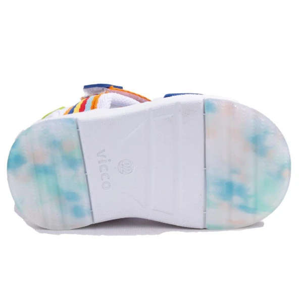 Vicco Flow II 332P24Y202CN Beyaz Mavi Ortopedik Günlük Erkek Çocuk Spor Sandalet - 4