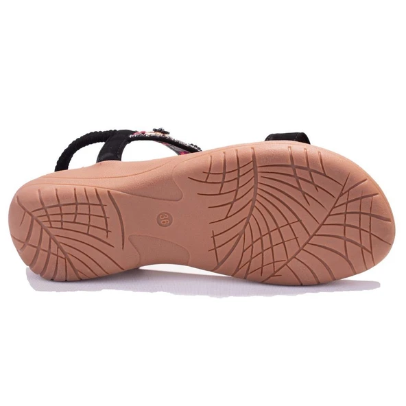 Dagoster DZA07-7416782CN Siyah Günlük Ortopedik Kadın sandalet - 4