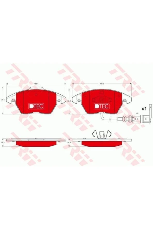 -gdb1550dte Fren Balatası On Vw Caddy 04-15 Golf 04-1...
