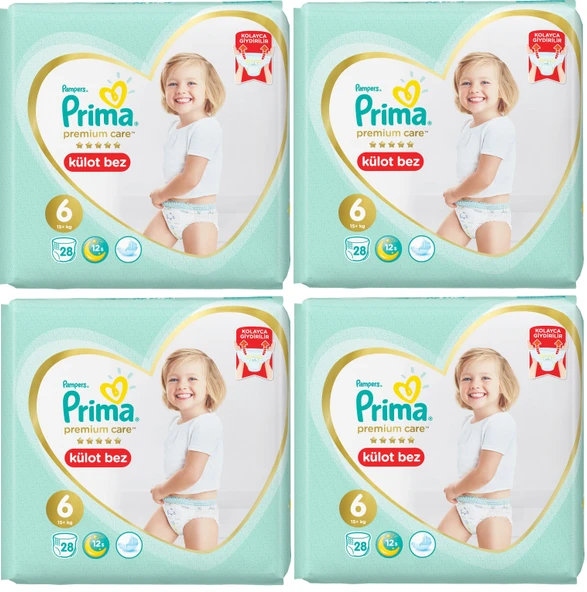Prima Premium Care Külot Bebek Bezi Beden:6 (15+) 112 Adet Süper Ekonomik Fırsat Pk