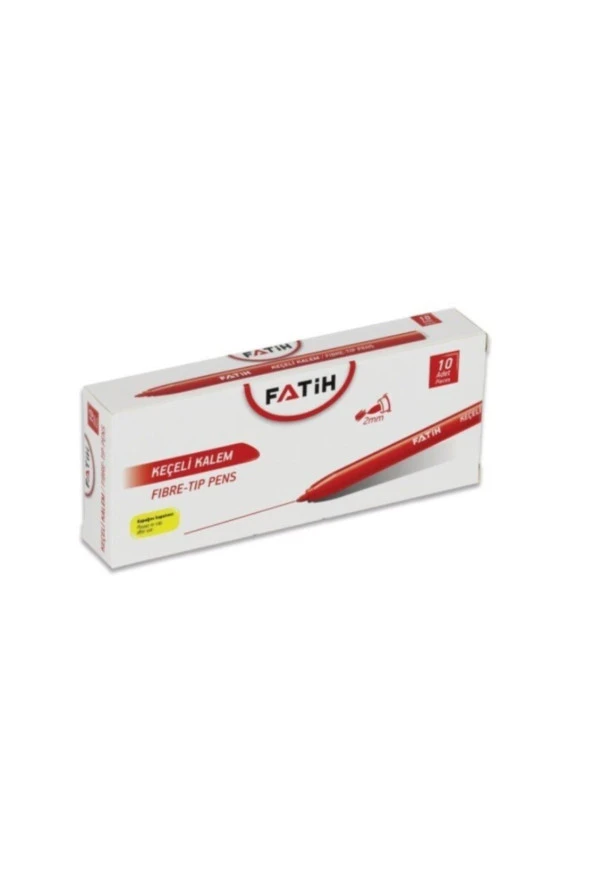 Fatih Keçeli Boya Kalemi Ofis Tipi Kırmızı (10 Lu Paket)