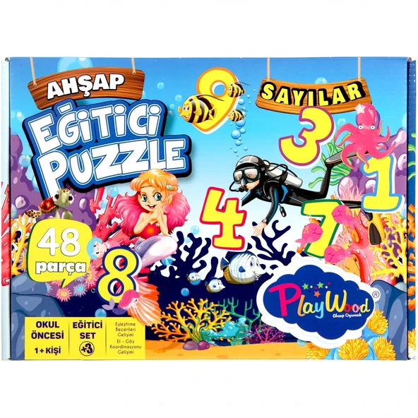 Playwood Ahşap Eğitici Puzzle Sayılar - 3